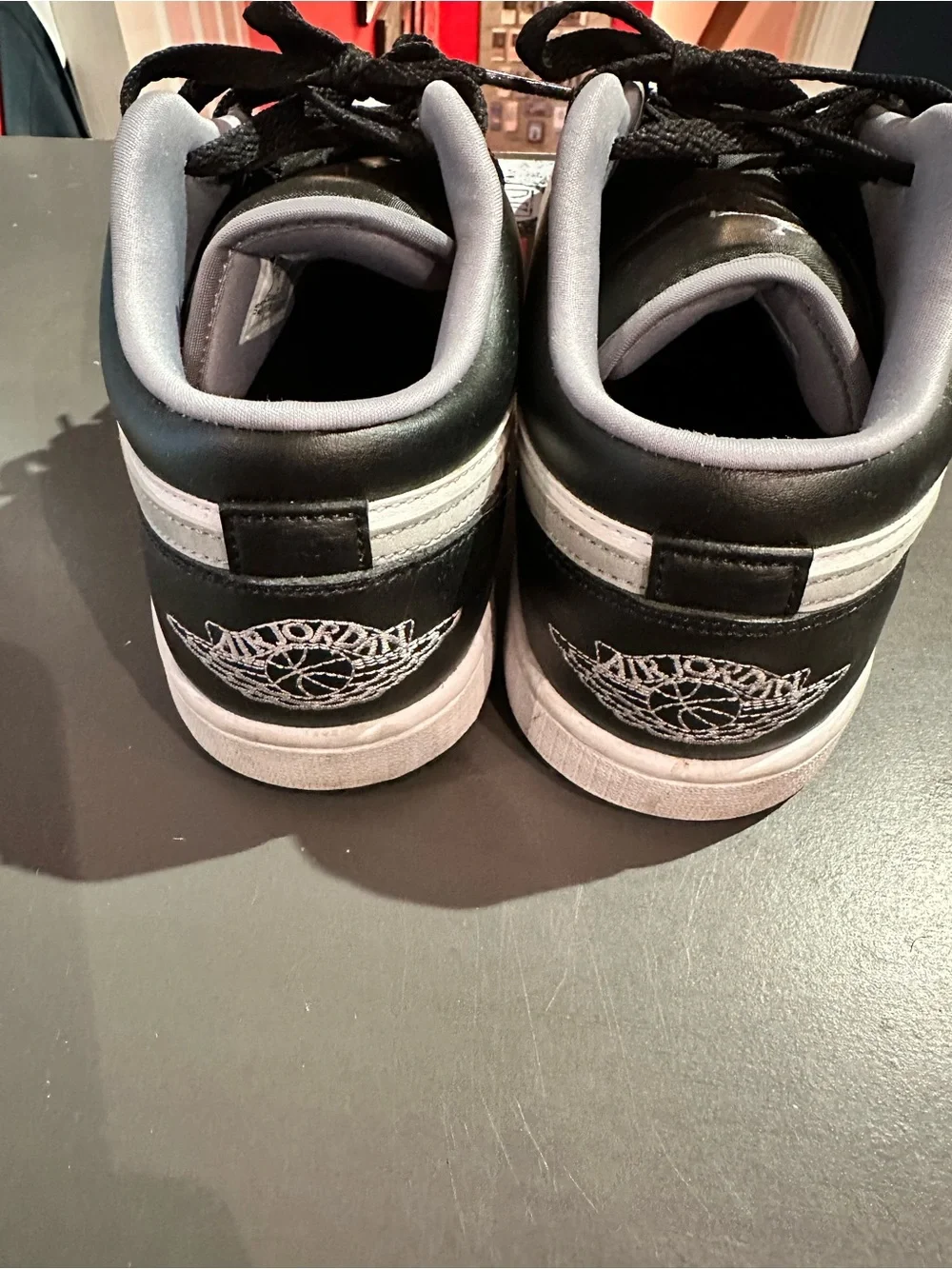 Nike Black and White Low-Top Sneakers with Gray Lining